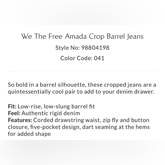 Free People Amanda Crop Barrel Jeans Size 25 - Picture 10 of 10